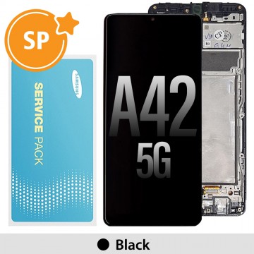 Samsung Galaxy A42 5G A426B OLED Screen Replacement with Frame Digitizer GH82-24376A/24375A (Service Pack)-Black
