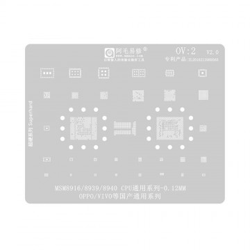 AMAOE BGA Reballing Stencil With CPU Position OV2 for OPPO / VIVO etc