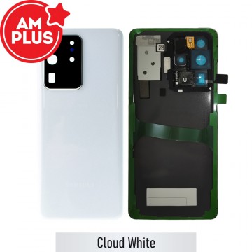 AMPLUS Rear Cover Glass For Samsung Galaxy S20 Ultra G988-Cloud White