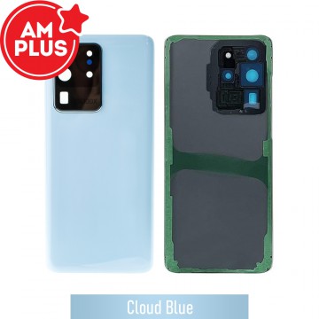 AMPLUS Rear Cover Glass For Samsung Galaxy S20 Ultra G988-Cloud Blue