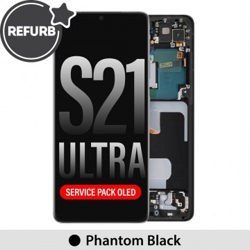 Samsung Galaxy S21 Ultra 5G G998 REFURB OLED Screen Replacement Digitizer with Frame-Phantom Black