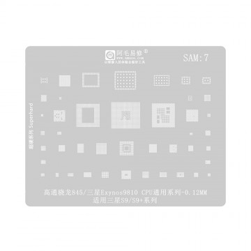 AMAOE BGA Reballing Stencil With CPU Position SAM7 for Samsung Galaxy S9 / S9 Plus