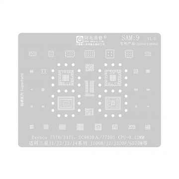AMAOE BGA Reballing Stencil With CPU Position SAM9 for Samsung Galaxy J1 / J2 / J3 / J4