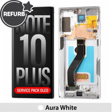 Samsung Galaxy Note 10 Plus REFURB OLED Screen Replacement with Frame-Aura White