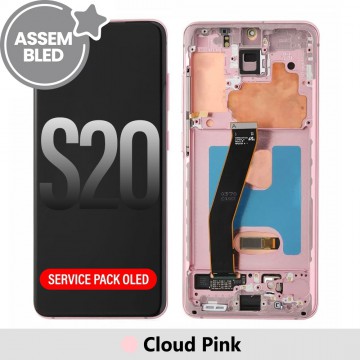 ASSEMBLED OLED Screen Replacement with Frame for Samsung Galaxy S20 G980F-Cloud Pink