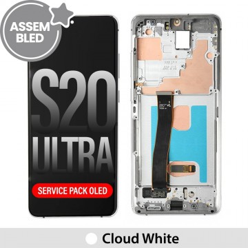 ASSEMBLED OLED Screen Replacement for Samsung Galaxy S20 Ultra G988B-Cloud White
