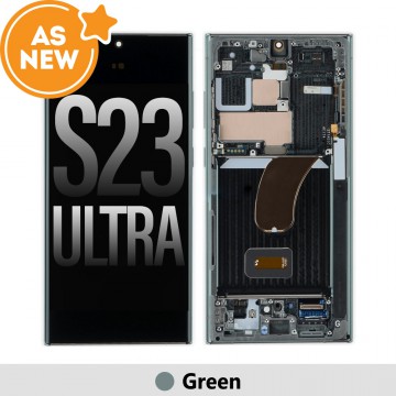 AS NEW-Samsung Galaxy S23 Ultra 5G S918B OLED Screen Replacement-Green (SERVICE PACK SCREEN AND SERVICE PACK  FRAME  ASSEMBLED BY CRAZY)