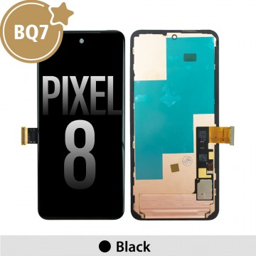 BQ7 OLED Assembly Replacement with Frame for Google Pixel 8-Black (As the same as service pack, but not from official Google）