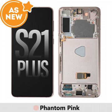 AS NEW-Samsung Galaxy S21 Plus 5G G996B OLED Screen Replacement-Phantom Pink (SERVICE PACK SCREEN AND SERVICE PACK FRAME ASSEMBLED)