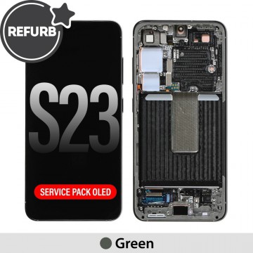 Samsung Galaxy S23 S911B REFURB OLED Screen Digitizer Replacement with Frame-Green