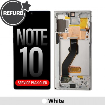 REFURB Samsung Galaxy Note 10 OLED Screen Replacement Digitizer with Frame N970F -Aura White