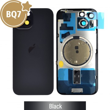 BQ7 Rear Cover Glass with Camera Lens Glass and Magsafe Magnet for iPhone 15-Black