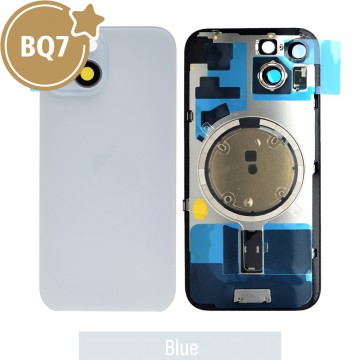 BQ7 Rear Cover Glass with Camera Lens Glass and Magsafe Magnet for iPhone 15-Blue