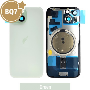 BQ7 Rear Cover Glass with Camera Lens Glass and Magsafe Magnet for iPhone 15-Green