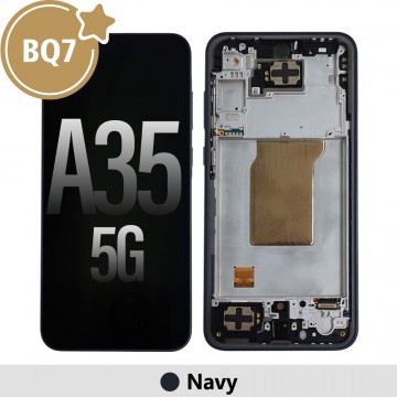 Samsung Galaxy A35 5G A356B BQ7 LCD Assembly Replacement with Frame-Navy (As the same as service pack, but not from official Samsung)