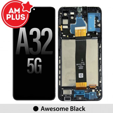 AMPLUS LCD Screen Replacement Digitizer with Frame for Samsung Galaxy A32 5G A326B -Awesome Black