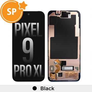 OLED Screen Digitizer with Frame and Fingerprint for Google Pixel 9 Pro XL-Black (Service Pack)
