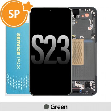 Samsung Galaxy S23 5G S911B OLED Screen Replacement Digitizer with Frame GH82-30480C (Service Pack)-Green