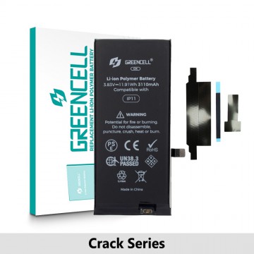 Greencell Crack Series- iPhone 11 CRACK Battery with Adhesive Strips 3110mAh (No Need Soldering & No Need Tag-on)