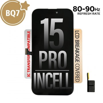 80HZ-90HZ REFRESH RATE BQ7 Incell LCD Assembly for iPhone 15 Pro Screen Replacement (Compatible for IC chip transfer)