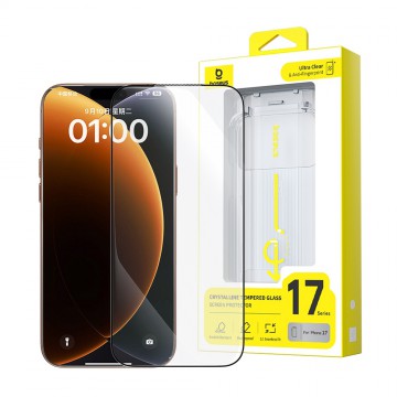Baseus iPhone 17 Pro Crystal Diamond Series HD Tempered Glass Dust-free Chamber II 