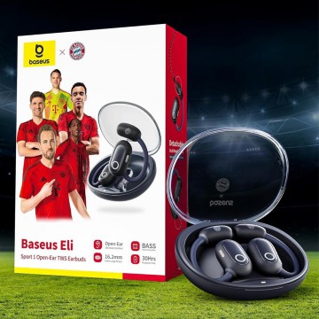 Baseus Eli Sport 1 Open-Ear TWS Earbuds (FC Bayern)-Cosmic Black