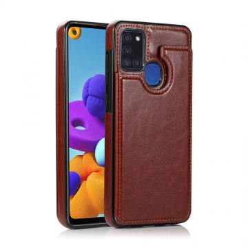 Back Flip Leather Wallet Cover Case for Samsung Galaxy A21s