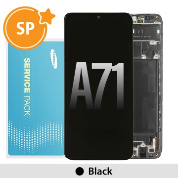 Samsung Galaxy A71 A715F OLED Screen Replacement with Frame Digitizer GH82-22152A/22248A (Service Pack)-Black