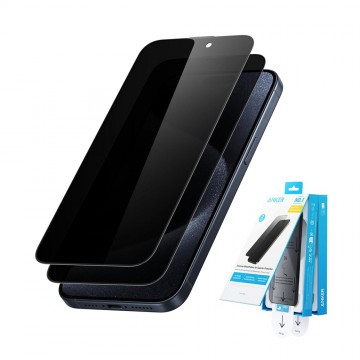iPhone 15 Anker Easy Fit Screen Protector Kit (Privacy, 2-Pack)
