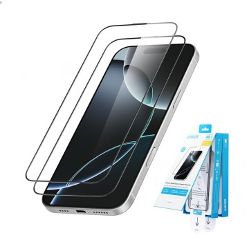 iPhone 15 Pro Anker Easy Fit Screen Protector Kit (ShieldX Glass, HD, 2-Pack)
