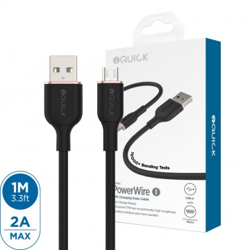 iQuick PowerWire 1 Series TPE Charging Date Cable USB to Micro USB 1m