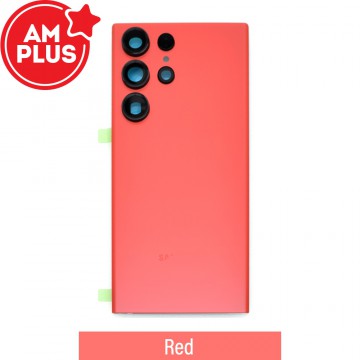 AMPLUS Rear Cover Glass for Samsung Galaxy S23 Ultra S918B-Red