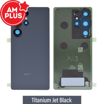 AMPLUS Rear Cover Glass for Samsung Galaxy S25 Ultra S938B-Titanium Jet Black