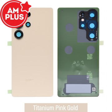 AMPLUS Rear Cover Glass for Samsung Galaxy S25 Ultra S938B-Titanium Pink Gold