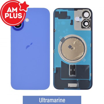 AMPLUS Rear Cover Glass with Camera Lens Glass and Magsafe Magnet for iPhone 16 Plus-Ultramarine