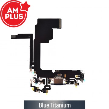 AMPLUS Charging Port for iPhone 15 Pro-Blue Titanium
