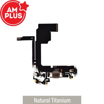 AMPLUS Charging Port for iPhone 15 Pro -Natural Titanium