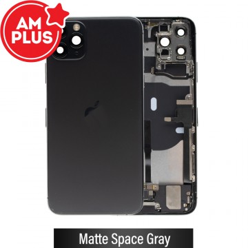 AMPLUS Rear Housing with Full Set Parts for iPhone 11 Pro Max-Matte Space Gray