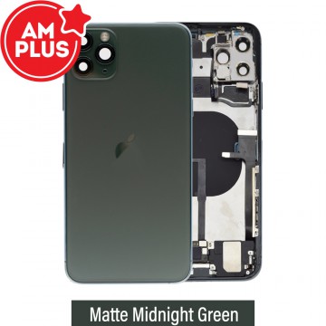 AMPLUS Rear Housing with Full Set Parts for iPhone 11 Pro Max-Matte Midnight Green