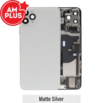 AMPLUS Rear Housing with Full Set Parts for iPhone 11 Pro Max-Matte Silver