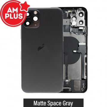 AMPLUS Rear Housing with Full Set Parts for iPhone 11 Pro-Matte Space Gray