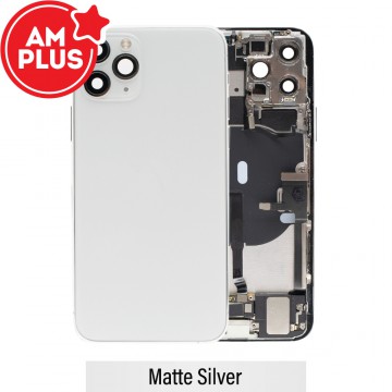 AMPLUS Rear Housing with Full Set Parts for iPhone 11 Pro-Matte Silver