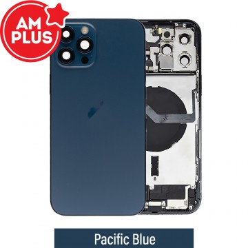 AMPLUS Rear Housing with Full Set Parts for iPhone 12 Pro Max-Pacific Blue