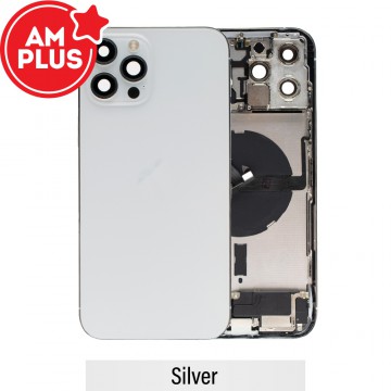 AMPLUS Rear Housing with Full Set Parts for iPhone 12 Pro Max-Silver