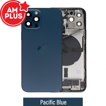 AMPLUS Rear Housing with Full Set Parts for iPhone 12 Pro-Pacific Blue