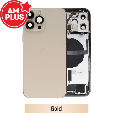 AMPLUS Rear Housing with Full Set Parts for iPhone 13 Pro Max-Gold