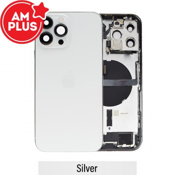 AMPLUS Rear Housing with Full Set Parts for iPhone 13 Pro Max-Silver