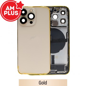 AMPLUS Rear Housing with Full Set Parts for iPhone 13 Pro-Gold