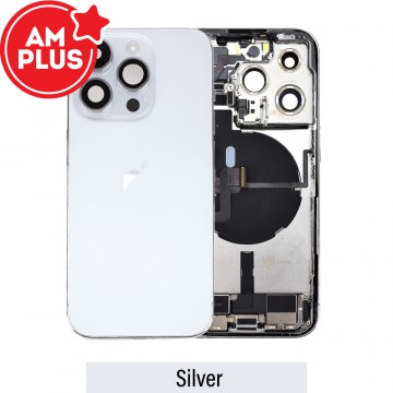 AMPLUS Rear Housing with Full Set Parts for iPhone 14 Pro-Silver