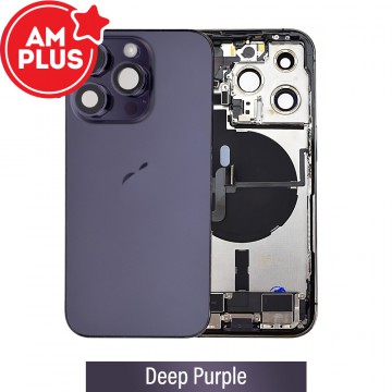AMPLUS Rear Housing with Full Set Parts for iPhone 14 Pro-Deep Purple